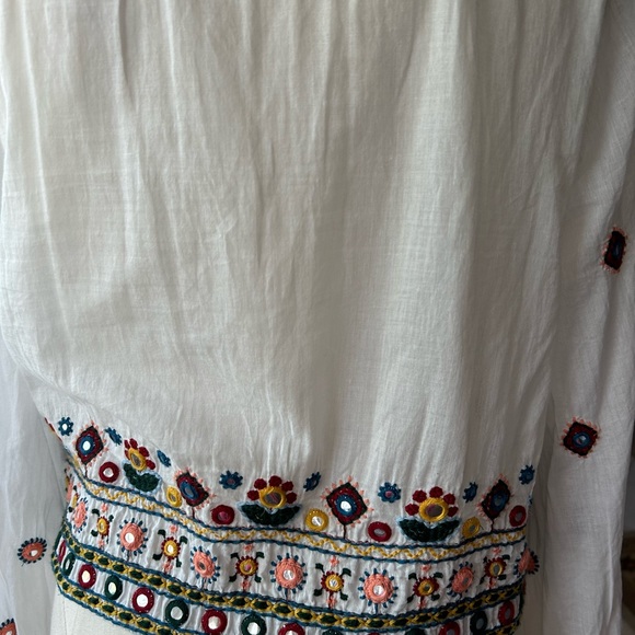 Zara embroidered blouse long sleeve size XS casual style - Picture 9 of 13